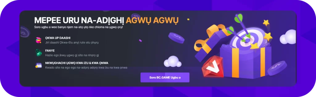 BC.Game na-enye ego dị iche iche maka ndị egwuregwu